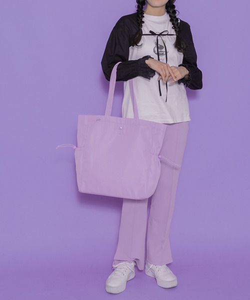 ACCOMMODE（アコモデ）の「ホビーポケットトートバッグ　推し活（トートバッグ・レディース・パープル/イエロー/ピンク/ブラック/グリーン・FREE）」の13枚目の写真
