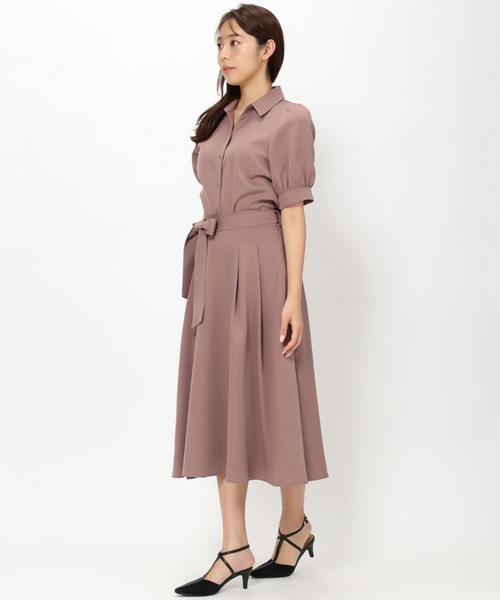 MISCH MASCH(ミッシュマッシュ)の「■2023春夏新作■パフ袖シャツスカートセットアップ/MM327432(シャツワンピース・レディース・ブルー/モカ/ネイビー・フリ-)」の5枚目の写真