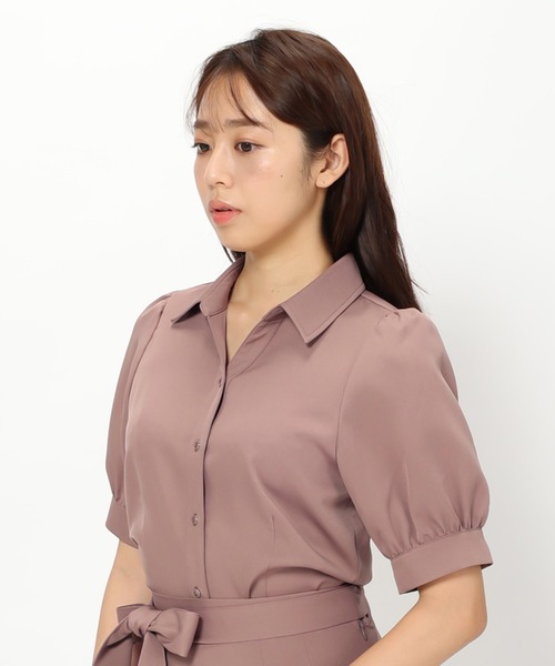 MISCH MASCH(ミッシュマッシュ)の「■2023春夏新作■パフ袖シャツスカートセットアップ/MM327432(シャツワンピース・レディース・ブルー/モカ/ネイビー・フリ-)」の8枚目の写真