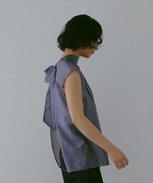 N WITH.（エヌウィズ）の「バックリボンシアーブラウス（シャツ/ブラウス・レディース・グレイッシュブルー/レモンイエロー/ブラック・FREE）」の22枚目の写真