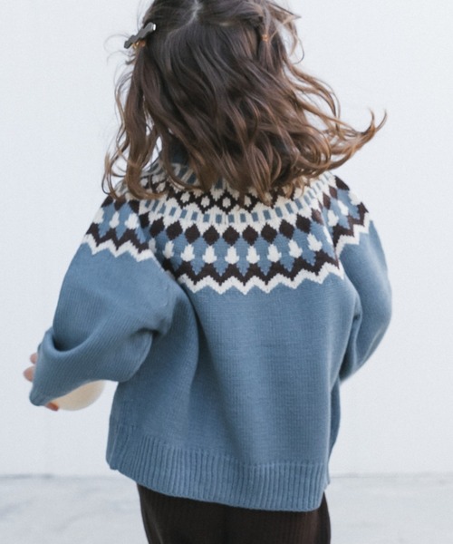 かぞくおそろい】フェアアイル柄 ニット プルオーバー（ニット