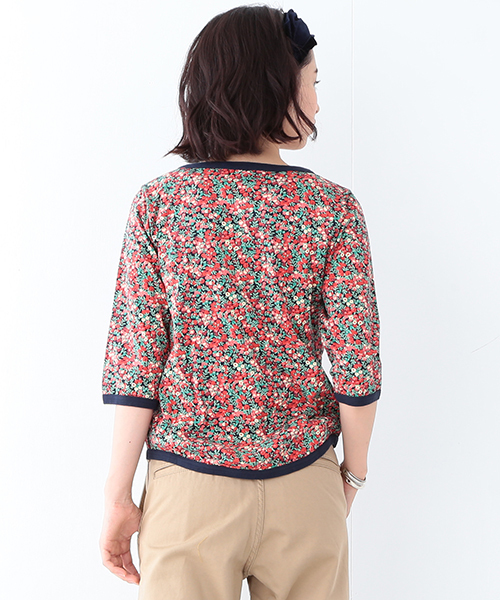 BEAMS BOY（ビームスボーイ）の「BEAMS BOY / リバティ ボートネック 7分袖 15FW（Tシャツ/カットソー・レディース・ナチュラル/ネイビー・ONE SIZE）」の15枚目の写真