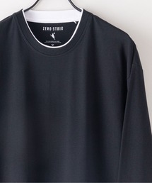 汗染みの目立たないTシャツ ZEROSTAIN ゼロステイン 撥水性 UVカット 紫外線対策 防汚 フェイクレイヤード ビッグシルエット ロンT
