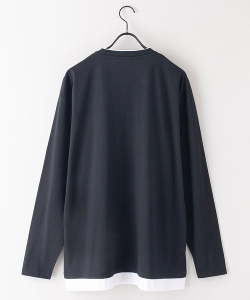 JEANS MATE(ジーンズメイト)の「汗染みの目立たないTシャツ ZEROSTAIN ゼロステイン 撥水性 UVカット 紫外線対策 防汚 フェイクレイヤード ビッグシルエット ロンT(Tシャツ/カットソー・メンズ・チャコールグレー/ホワイト/ブルー/オフホワイト/ブラック/グリーン・MEDIUM/LARGE/X-LARGE)」の17枚目の写真