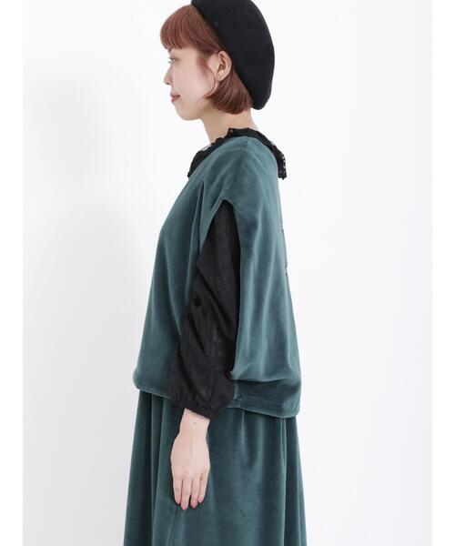Samansa Mos2（サマンサ モスモス）の「前後着カットベロアベスト（ベスト・レディース・ブラック/ベージュ/グリーン・F）」の19枚目の写真