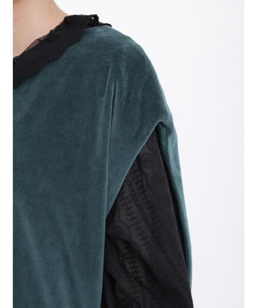 Samansa Mos2（サマンサ モスモス）の「前後着カットベロアベスト（ベスト・レディース・ブラック/ベージュ/グリーン・F）」の22枚目の写真