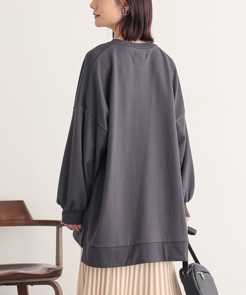 osharewalker（オシャレウォーカー）の「『ゆるっとロングスウェット』（スウェット・レディース・グレイッシュベージュ/ブラック/グレイッシュブルー/ボルドー/ラベンダー/チャコール・FREE）」の10枚目の写真