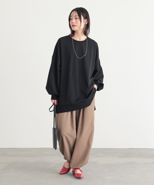 osharewalker（オシャレウォーカー）の「『ゆるっとロングスウェット』（スウェット・レディース・グレイッシュベージュ/ブラック/グレイッシュブルー/ボルドー/ラベンダー/チャコール・FREE）」の21枚目の写真