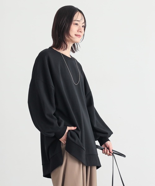 osharewalker（オシャレウォーカー）の「『ゆるっとロングスウェット』（スウェット・レディース・グレイッシュベージュ/ブラック/グレイッシュブルー/ボルドー/ラベンダー/チャコール・FREE）」の19枚目の写真