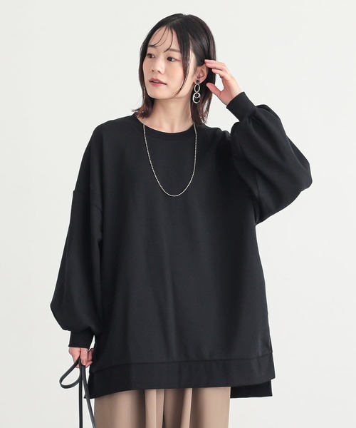 osharewalker（オシャレウォーカー）の「『ゆるっとロングスウェット』（スウェット・レディース・グレイッシュベージュ/ブラック/グレイッシュブルー/ボルドー/ラベンダー/チャコール・FREE）」の18枚目の写真