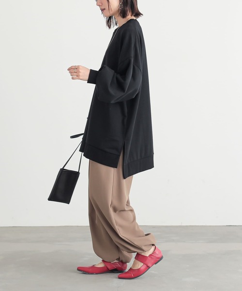 osharewalker（オシャレウォーカー）の「『ゆるっとロングスウェット』（スウェット・レディース・グレイッシュベージュ/ブラック/グレイッシュブルー/ボルドー/ラベンダー/チャコール・FREE）」の20枚目の写真