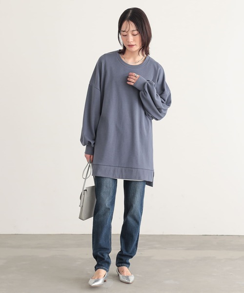 osharewalker（オシャレウォーカー）の「『ゆるっとロングスウェット』（スウェット・レディース・グレイッシュベージュ/ブラック/グレイッシュブルー/ボルドー/ラベンダー/チャコール・FREE）」の16枚目の写真