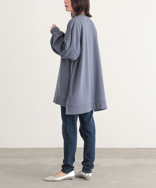 osharewalker（オシャレウォーカー）の「『ゆるっとロングスウェット』（スウェット・レディース・グレイッシュベージュ/ブラック/グレイッシュブルー/ボルドー/ラベンダー/チャコール・FREE）」の14枚目の写真
