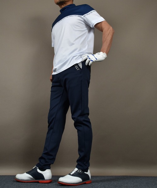 COMON GOLF(コモンゴルフ)の「ポンチ ストレッチ ゴルフウェアジャージ素材 バイカラー テーパード ゴルフパンツ(ゴルフグッズ・メンズ・ネイビー/グレー/チャコールグレー/グレー系2・XXXL/L/XXL/M/XL)」の7枚目の写真