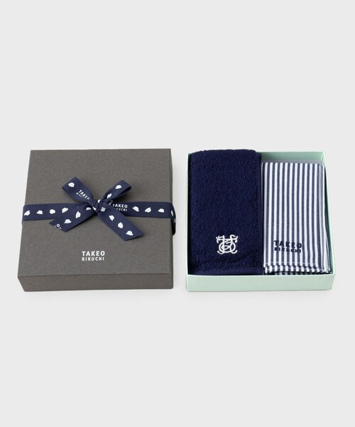 TAKEO KIKUCHI（タケオキクチ）の「【BOXセット】今治タオル＋ハンカチ（ハンカチ/ハンドタオル・メンズ・ブルー系その他4/ブルー系1/ブルー系7/ブルー系その他6/ネイビー系4・00）」の2枚目の写真