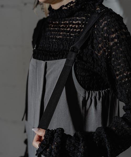 ANOGH（アノフ）の「TWIN SHOULDER NARROW JUMPER SKIRT（サロペット