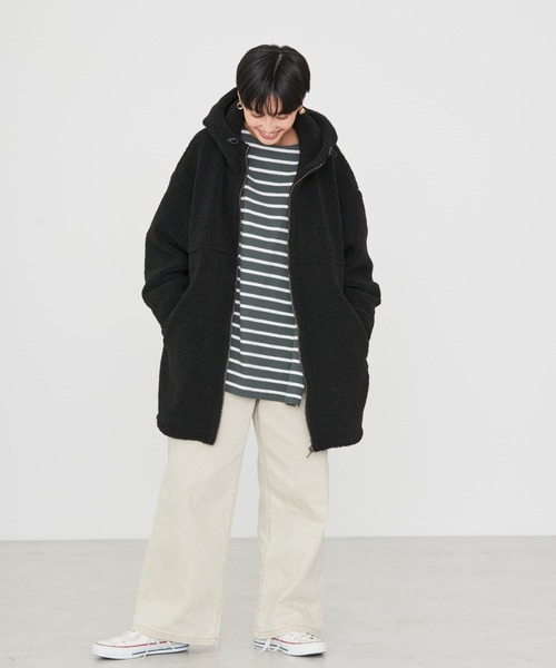 AMERICAN HOLIC(アメリカンホリック)の「【WEB限定】フロントタックワイドデニム(+3cm)(デニムパンツ・レディース・ワンウォッシュ/ベージュ・XS/M/S/L)」の8枚目の写真