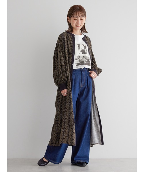 AMERICAN HOLIC(アメリカンホリック)の「【WEB限定】フロントタックワイドデニム(+3cm)(デニムパンツ・レディース・ワンウォッシュ/ベージュ・XS/M/S/L)」の5枚目の写真