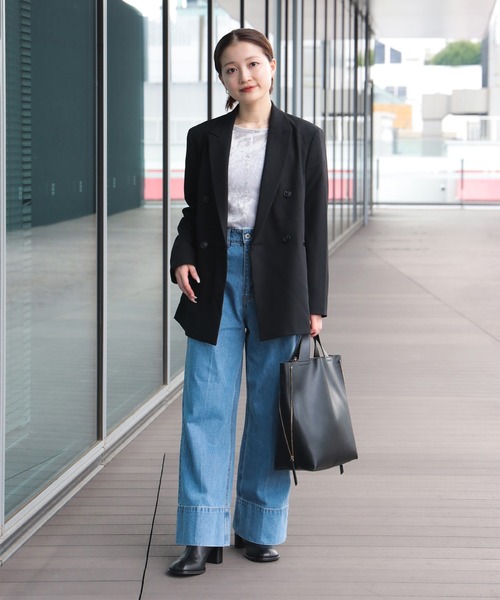 BEAMS HEART（ビームスハート）の「センタープレス ワイドデニムパンツ（S～M）（デニムパンツ・レディース・インディゴブルー/ライトブルー/ブラック・SMALL/MEDIUM）」の15枚目の写真