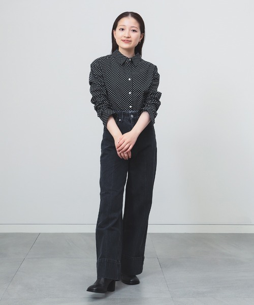 美品 デミルクス ビームス 2万円 ワイドパンツ センタープレスパンツ グレー Demi-Luxe BEAMS（デミルクス ビームス）クロップド ワイド