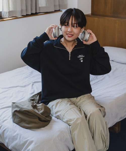 ジュンミカミ　グレー ハーフジップ 25SS】JUN MIKAMI ジュン ミカミ / ハーフジッププルオーバー