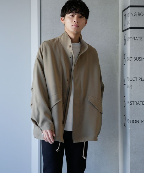 NANO universe（ナノユニバース）の「WEB限定/ダブルクロスワイドモッズブルゾン（ブルゾン・メンズ・チャコール/グレー系その他4/ブラック・M/L/S）」の11枚目の写真