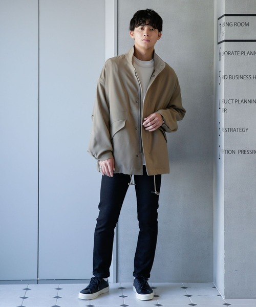 NANO universe（ナノユニバース）の「WEB限定/ダブルクロスワイドモッズブルゾン（ブルゾン・メンズ・チャコール/グレー系その他4/ブラック・M/L/S）」の15枚目の写真