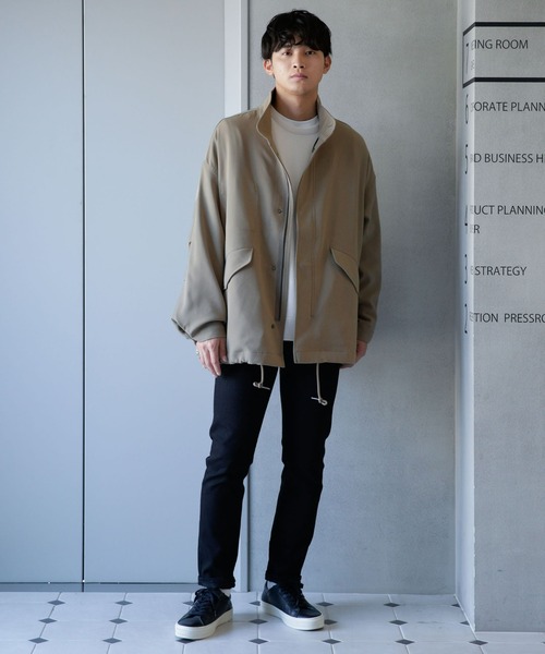 NANO universe（ナノユニバース）の「WEB限定/ダブルクロスワイドモッズブルゾン（ブルゾン・メンズ・チャコール/グレー系その他4/ブラック・M/L/S）」の16枚目の写真