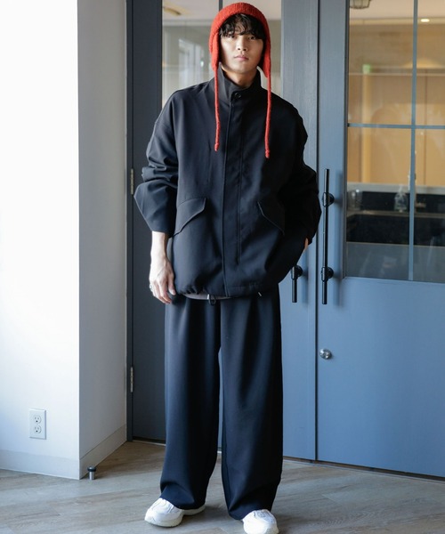 KUMIKYOKU NAVY ダブルクロスストレッチ ノーカラーコート 組曲｜【KUMIKYOKU NAVY】ダブルクロスストレッチ ノーカラー