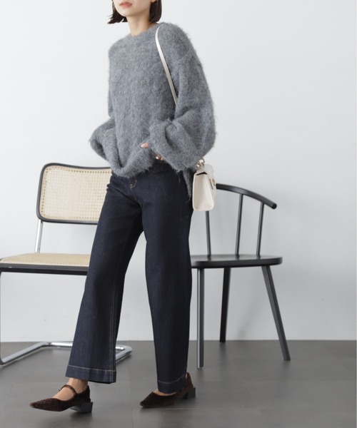 FREE'S MART(フリーズマート)の「◇ウール混シャギークルーネックニット(ニット/セーター・レディース・チャコールグレー/イエロー/ブルー/オフホワイト/ベージュ・FREE)」の9枚目の写真