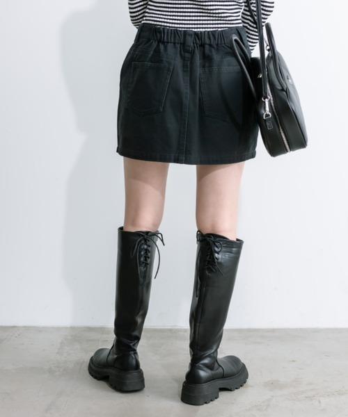 OLIVE des OLIVE（オリーブデオリーブ）の「フリンジデニムミニスカート　1032010140（デニムスカート・レディース・ブルー/ブラック/スミクロ/レオパード・FREE）」の21枚目の写真