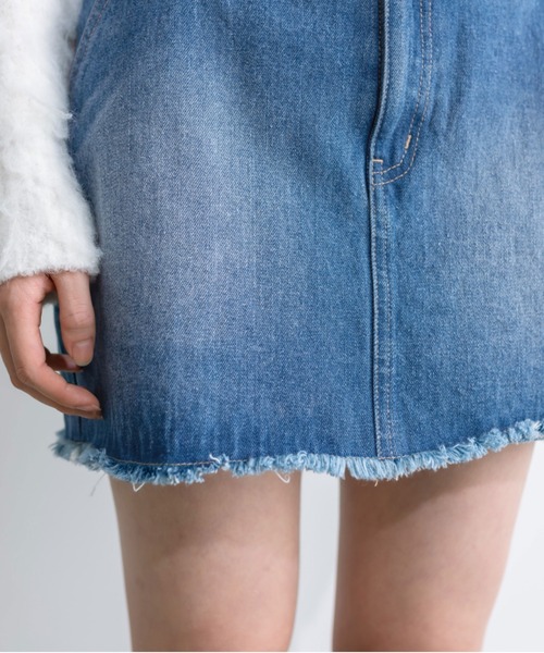 OLIVE des OLIVE（オリーブデオリーブ）の「フリンジデニムミニスカート　1032010140（デニムスカート・レディース・ブルー/ブラック/スミクロ/レオパード・FREE）」の15枚目の写真
