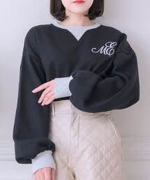 配色裏起毛トレーナー