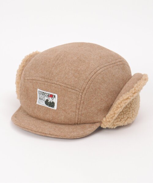 VENCEEXCHANGE（ヴァンスエクスチェンジ）の「Red Cap Girl レッドキャップガール メルトンイヤーボアキャップ（キャップ・メンズ・ブラウン/オフホワイト/ブラック・FREE）」の3枚目の写真