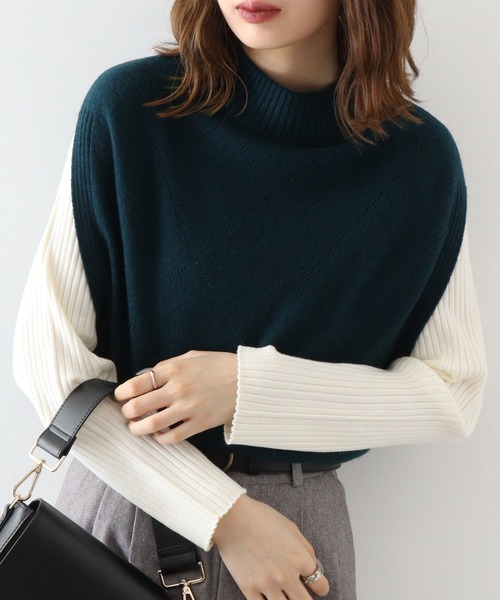 【セール】【EGLANTINE】カシミヤブレンドアイレットベスト（ベスト）｜EGLANTINE（エグランティーヌ）