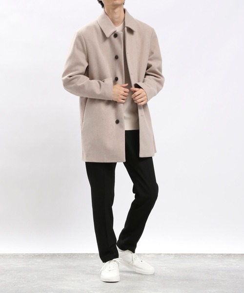 GLOBAL WORK Smile Seed Store（グローバルワーク スマイルシードストア）の「ウーリーテックステンカラーコート/ 704186（ステンカラーコート・メンズ・ベージュ/ネイビー/ブラック・MEDIUM/LARGE/X-LARGE/SMALL）」の6枚目の写真