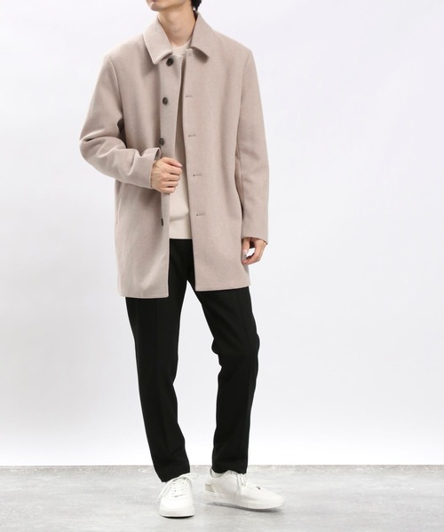 GLOBAL WORK Smile Seed Store（グローバルワーク スマイルシードストア）の「ウーリーテックステンカラーコート/ 704186（ステンカラーコート・メンズ・ベージュ/ネイビー/ブラック・MEDIUM/LARGE/X-LARGE/SMALL）」の7枚目の写真