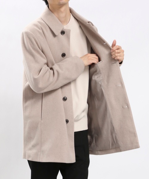 GLOBAL WORK Smile Seed Store（グローバルワーク スマイルシードストア）の「ウーリーテックステンカラーコート/ 704186（ステンカラーコート・メンズ・ベージュ/ネイビー/ブラック・MEDIUM/LARGE/X-LARGE/SMALL）」の9枚目の写真