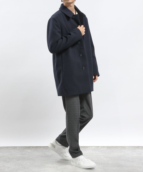 GLOBAL WORK Smile Seed Store（グローバルワーク スマイルシードストア）の「ウーリーテックステンカラーコート/ 704186（ステンカラーコート・メンズ・ベージュ/ネイビー/ブラック・MEDIUM/LARGE/X-LARGE/SMALL）」の12枚目の写真