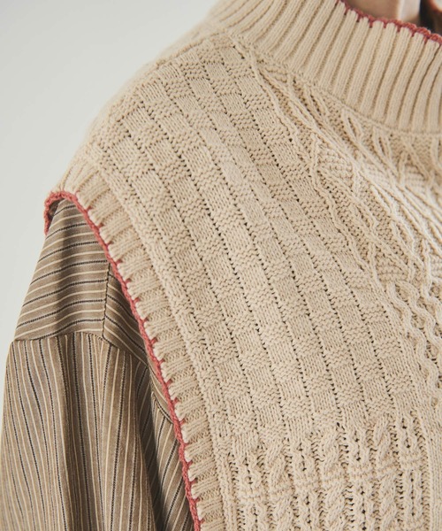 Crisp（クリスプ）の「パターンミックスニットベスト（ベスト・レディース・イエロー/アイボリー・FREE）」の11枚目の写真