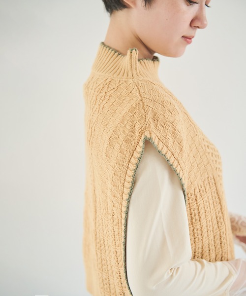 Crisp（クリスプ）の「パターンミックスニットベスト（ベスト・レディース・イエロー/アイボリー・FREE）」の18枚目の写真