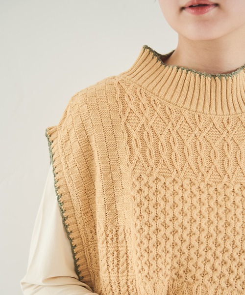 Crisp（クリスプ）の「パターンミックスニットベスト（ベスト・レディース・イエロー/アイボリー・FREE）」の19枚目の写真