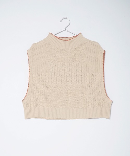 Crisp（クリスプ）の「パターンミックスニットベスト（ベスト・レディース・イエロー/アイボリー・FREE）」の21枚目の写真