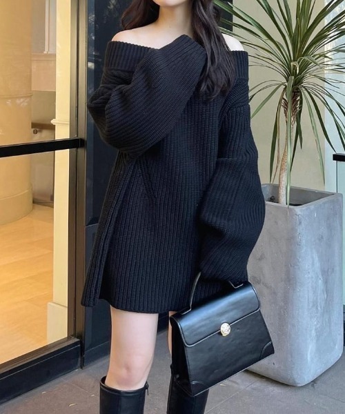  PARTY - マリリンニット 完売品 ブラック ロイヤルパーティー セール】ミニチェーントリミングニットトップス（ニット