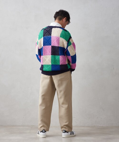 JOURNAL STANDARD relume(ジャーナルスタンダード レリューム)の「CALIFORNIA クロシェアミ ニットカーディガン "PATCHWORK"(カーディガン/ボレロ・メンズ・パープル/グリーン/ボルドー・MEDIUM/LARGE)」の10枚目の写真