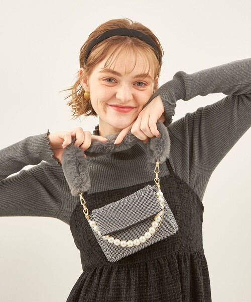 DEICY（デイシー）の「シャイニーファーBAG（ハンドバッグ・レディース・ブラック/アイボリー・FREE）」の13枚目の写真