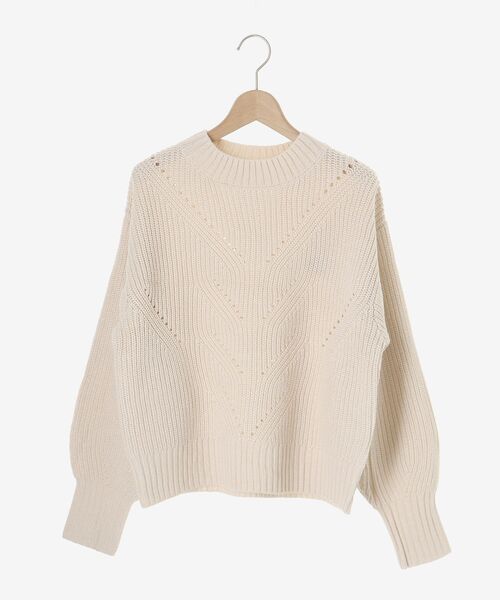 le.coeur blanc(ルクールブラン)の「アイレットラメニットプルオーバー(ニット/セーター・レディース・グレー/アイボリー・38)」の3枚目の写真