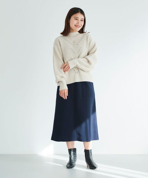 le.coeur blanc(ルクールブラン)の「アイレットラメニットプルオーバー(ニット/セーター・レディース・グレー/アイボリー・38)」の7枚目の写真