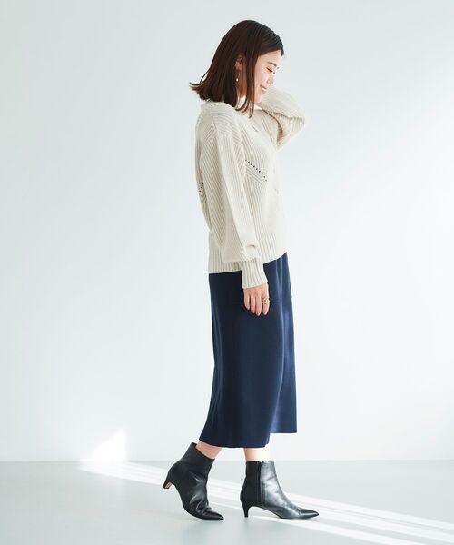 le.coeur blanc(ルクールブラン)の「アイレットラメニットプルオーバー(ニット/セーター・レディース・グレー/アイボリー・38)」の8枚目の写真