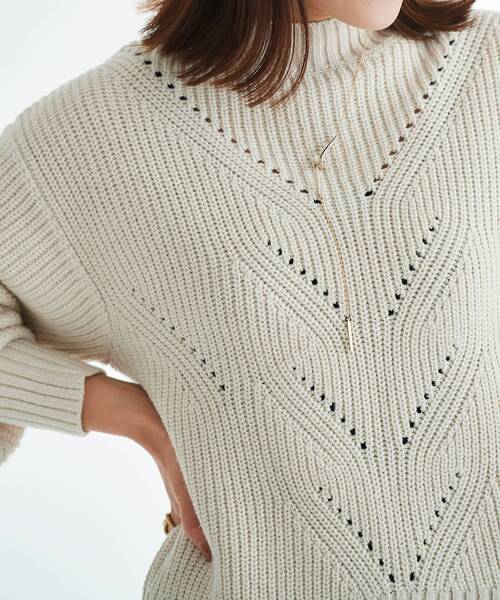 le.coeur blanc(ルクールブラン)の「アイレットラメニットプルオーバー(ニット/セーター・レディース・グレー/アイボリー・38)」の12枚目の写真